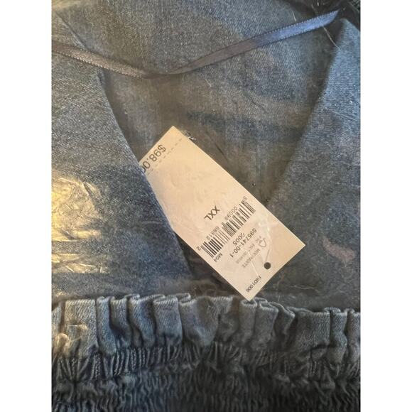 GAP Puff Sleeve Square Neck Denim Midi Dress Women's XXL Medium Wash New with Ta - Picture 8 of 8